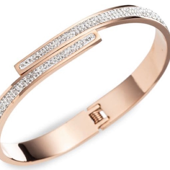 BOGO 1/2 OFF NIB Titanium & Crystal Cuff Bracelet - Picture 1 of 3